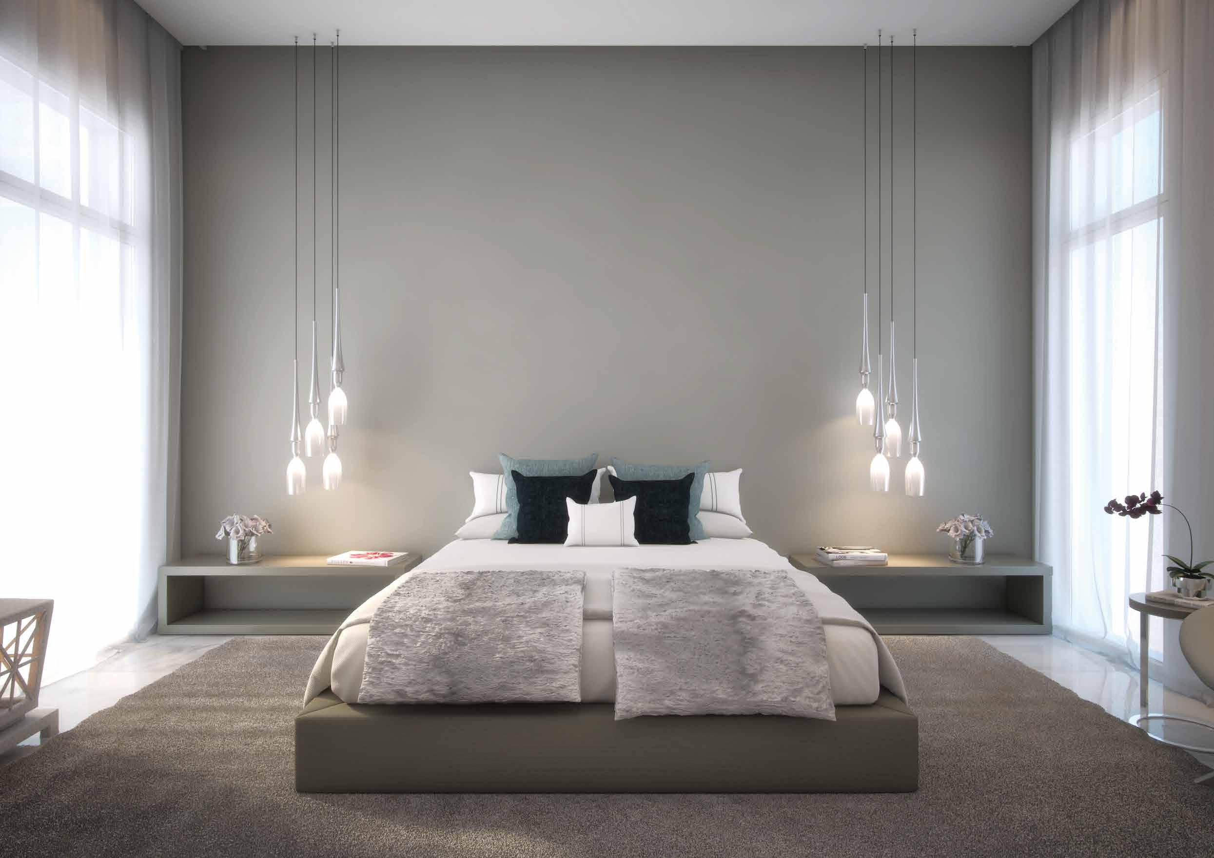 Master bedroom in West Yas villa, Yas Island, Abu Dhabi with walk-in closet and balcony access