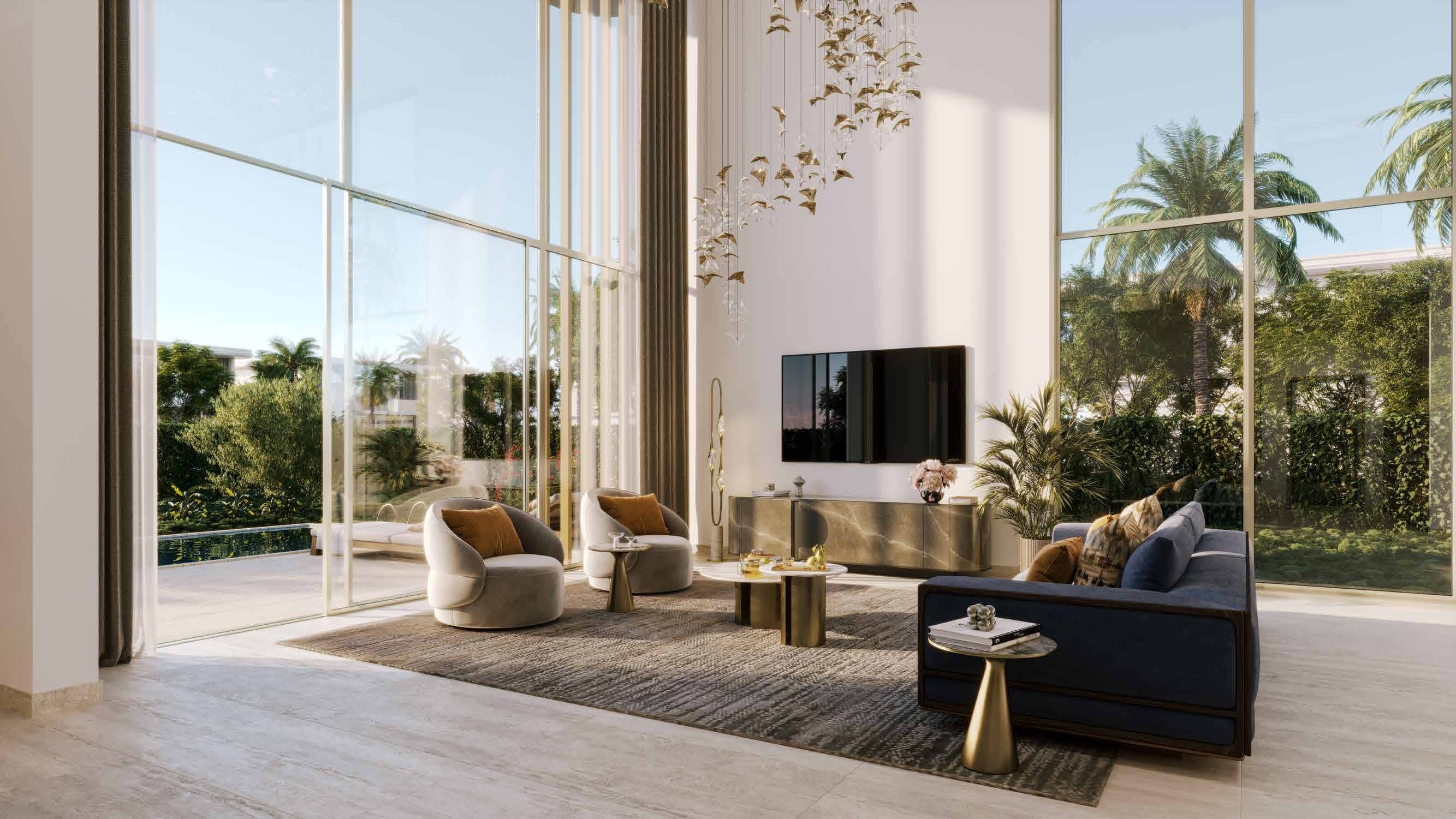Contemporary living room at Manchester City Yas Residences on Yas Island, Abu Dhabi with elegant interiors and premium finishes.Ya Residences By Ohana Interior (4).jpg